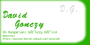 david gonczy business card